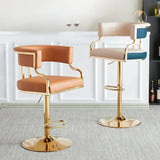 ChandeliersDecor.com-Bar Stools-Swivel Leather Bar Stools Height Adjustable Kitchen Counter Stools
