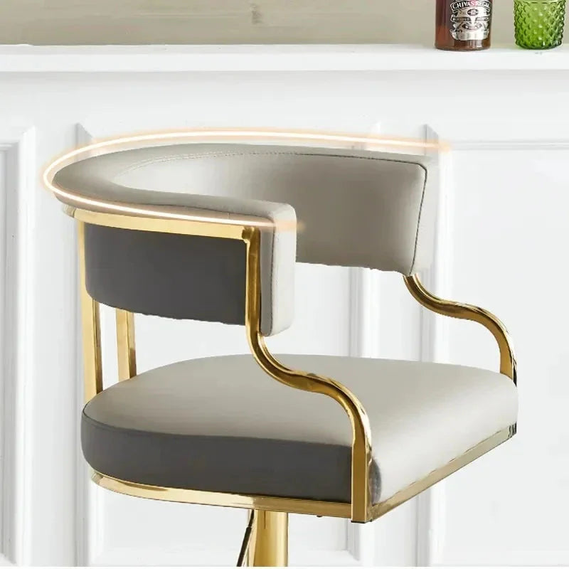 ChandeliersDecor.com-Bar Stools-Swivel Leather Bar Stools Height Adjustable Kitchen Counter Stools