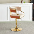 ChandeliersDecor.com-Bar Stools-Swivel Leather Bar Stools Height Adjustable Kitchen Counter Stools