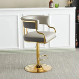 ChandeliersDecor.com-Bar Stools-Swivel Leather Bar Stools Height Adjustable Kitchen Counter Stools
