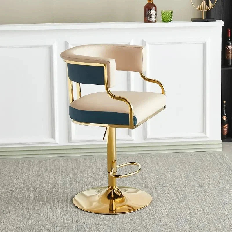 ChandeliersDecor.com-Bar Stools-Swivel Leather Bar Stools Height Adjustable Kitchen Counter Stools