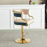 ChandeliersDecor.com-Bar Stools-Swivel Leather Bar Stools Height Adjustable Kitchen Counter Stools
