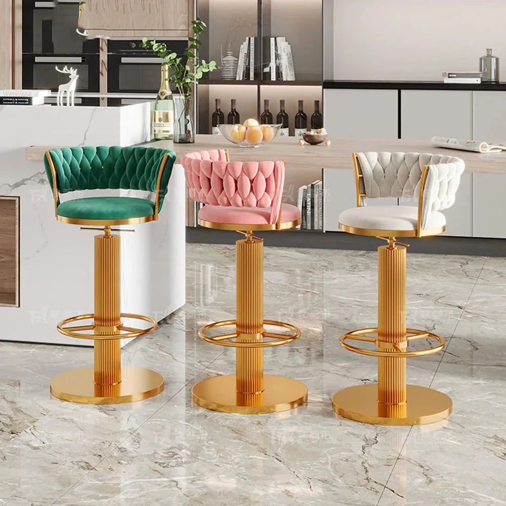 ChandeliersDecor.com-Bar Stools-Tabourets Velvet Bar Stools & Kitchen Island Counter Bar Stool