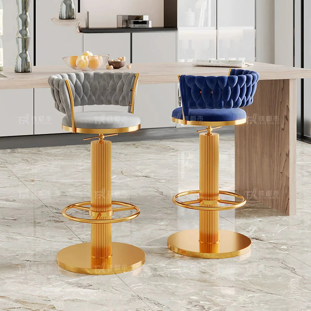 ChandeliersDecor.com-Bar Stools-Tabourets Velvet Bar Stools & Kitchen Island Counter Bar Stool
