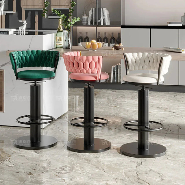 ChandeliersDecor.com-Bar Stools-Tabourets Velvet Bar Stools & Kitchen Island Counter Bar Stool