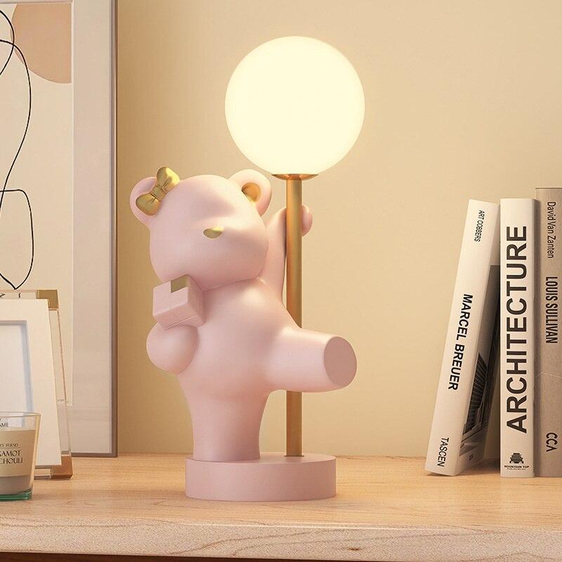 ChandeliersDecor.com-Kids Room Nursery Lighting-Teddy Bear Desk Table Lamp - Cottage Style Lighting