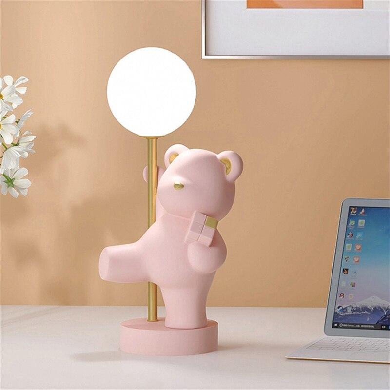 ChandeliersDecor.com-Kids Room Nursery Lighting-Teddy Bear Desk Table Lamp - Cottage Style Lighting