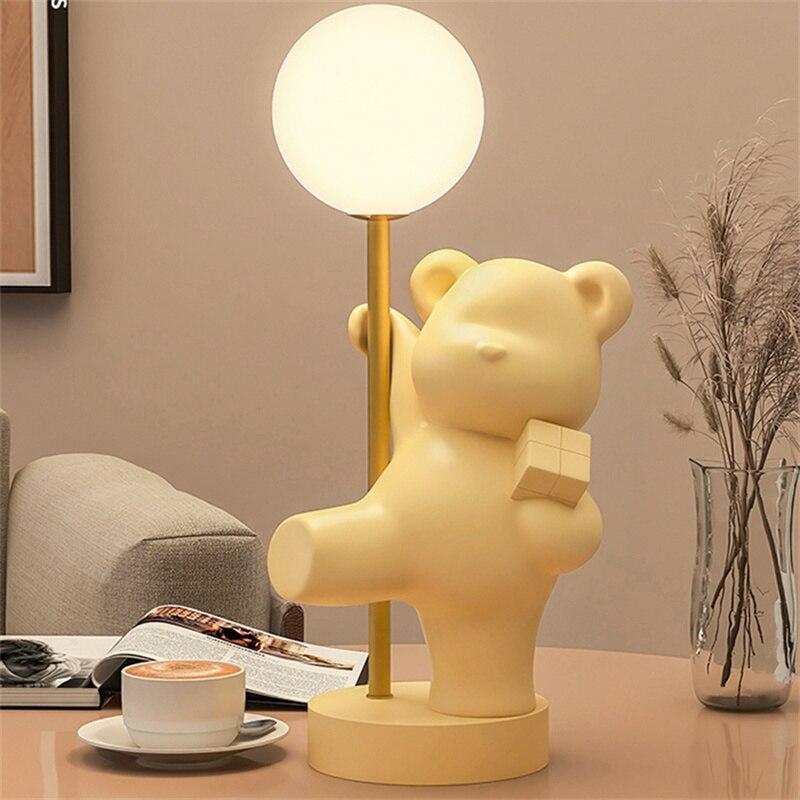 ChandeliersDecor.com-Kids Room Nursery Lighting-Teddy Bear Desk Table Lamp - Cottage Style Lighting
