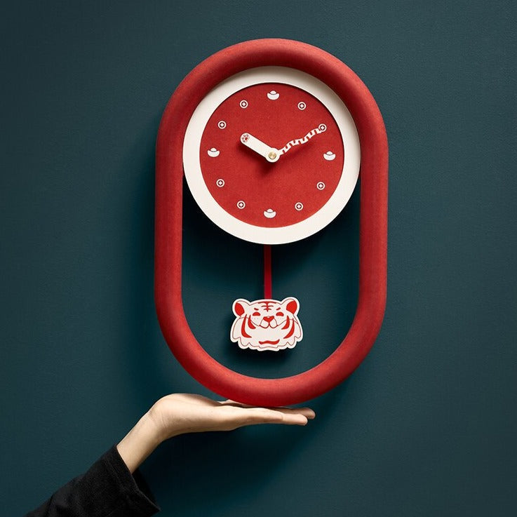 ChandeliersDecor.com-Wall Clocks-Tiger New Year Wall Clock