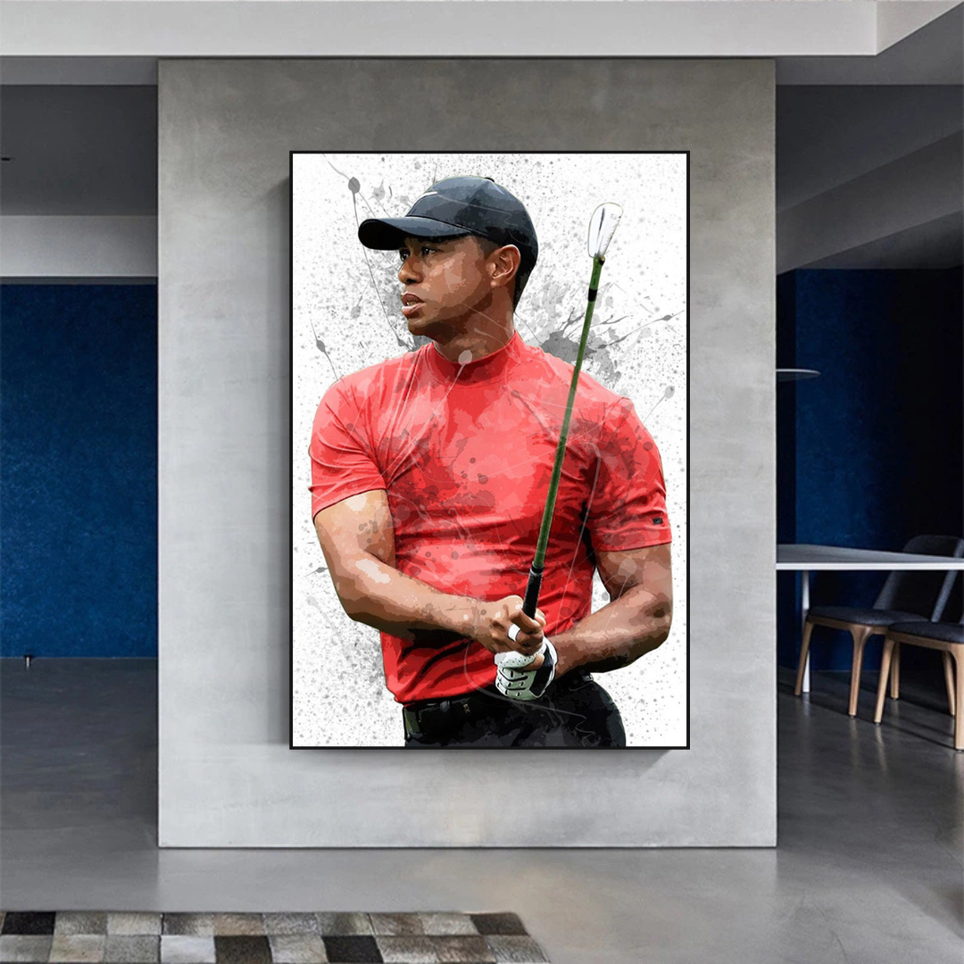 ChandeliersDecor.com-Wall Posters-Tiger Woods Canvas Wall Art: Captivating Sports Memorabilia