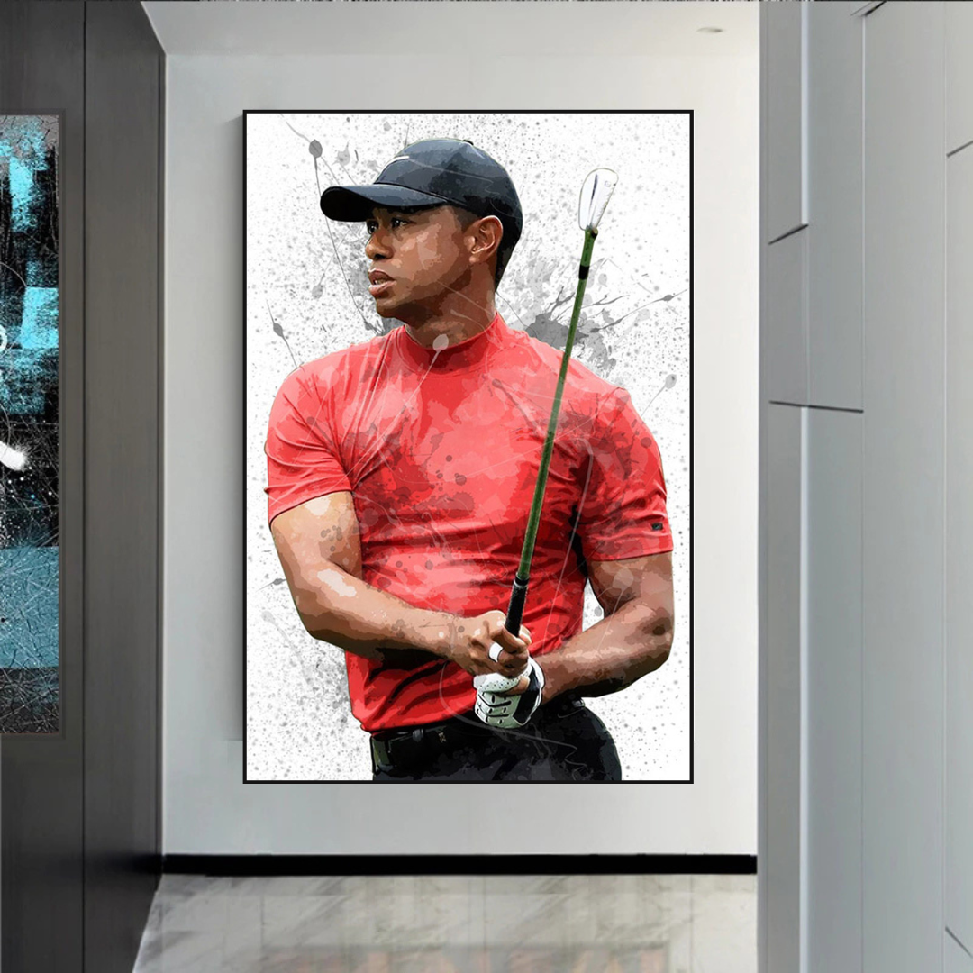 ChandeliersDecor.com-Wall Posters-Tiger Woods Canvas Wall Art: Captivating Sports Memorabilia