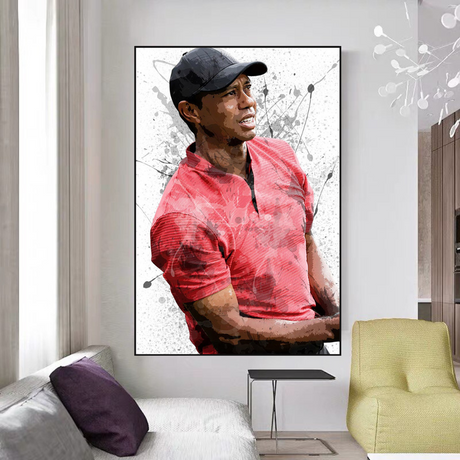 ChandeliersDecor.com-Wall Posters-Tiger Woods Canvas Wall Art: Immersive Sports Decor