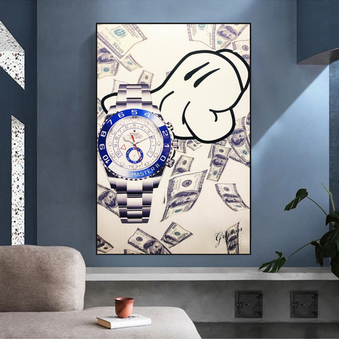 ChandeliersDecor.com-Wall Posters-Time is Money Art: Rolex Canvas Wall Art