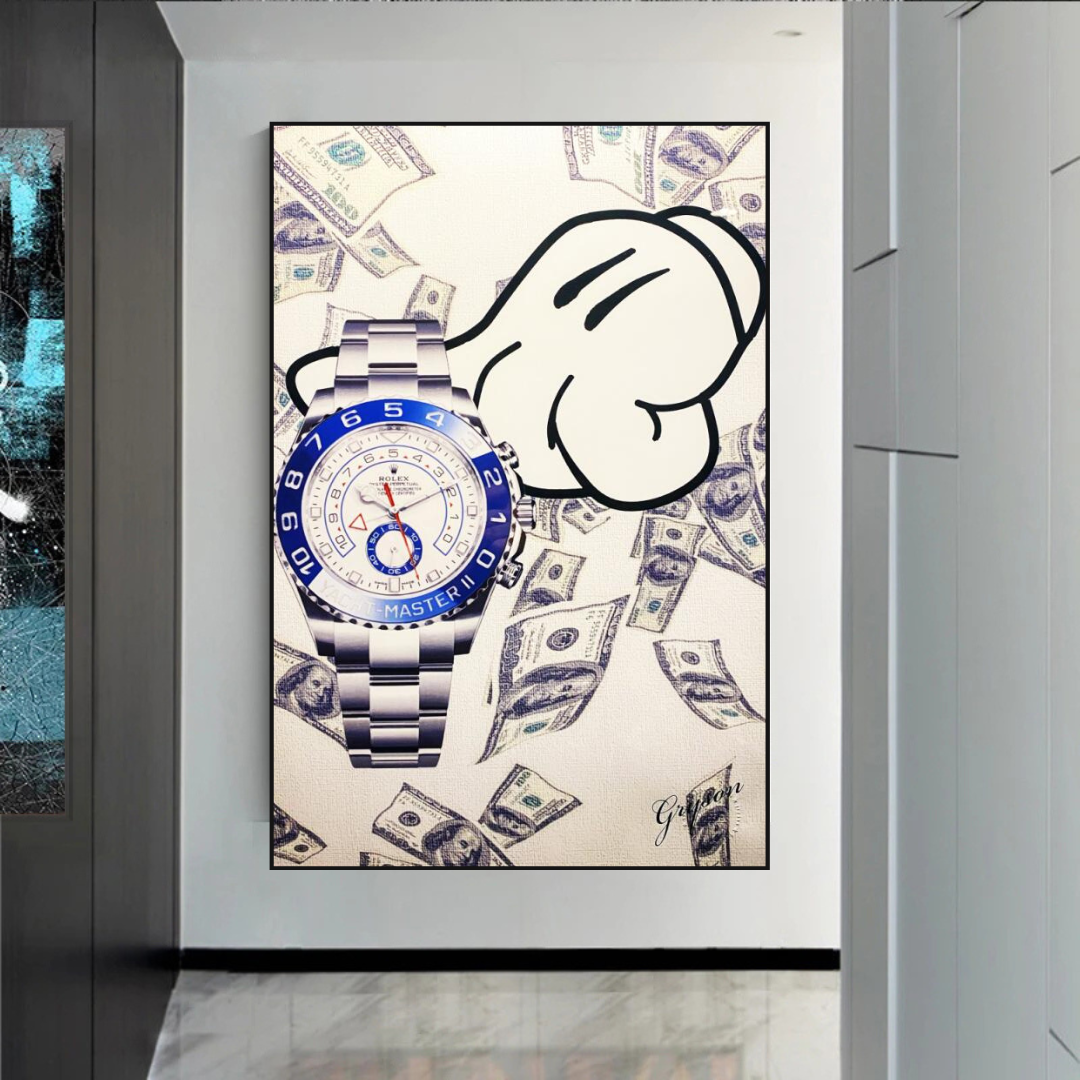 ChandeliersDecor.com-Wall Posters-Time is Money Art: Rolex Canvas Wall Art