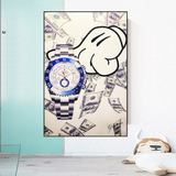 ChandeliersDecor.com-Wall Posters-Time is Money Art: Rolex Canvas Wall Art