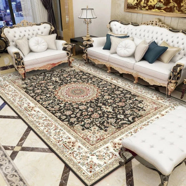 ChandeliersDecor.com-Rugs & Carpets-Traditional Persian Off Black King Luxury Rug