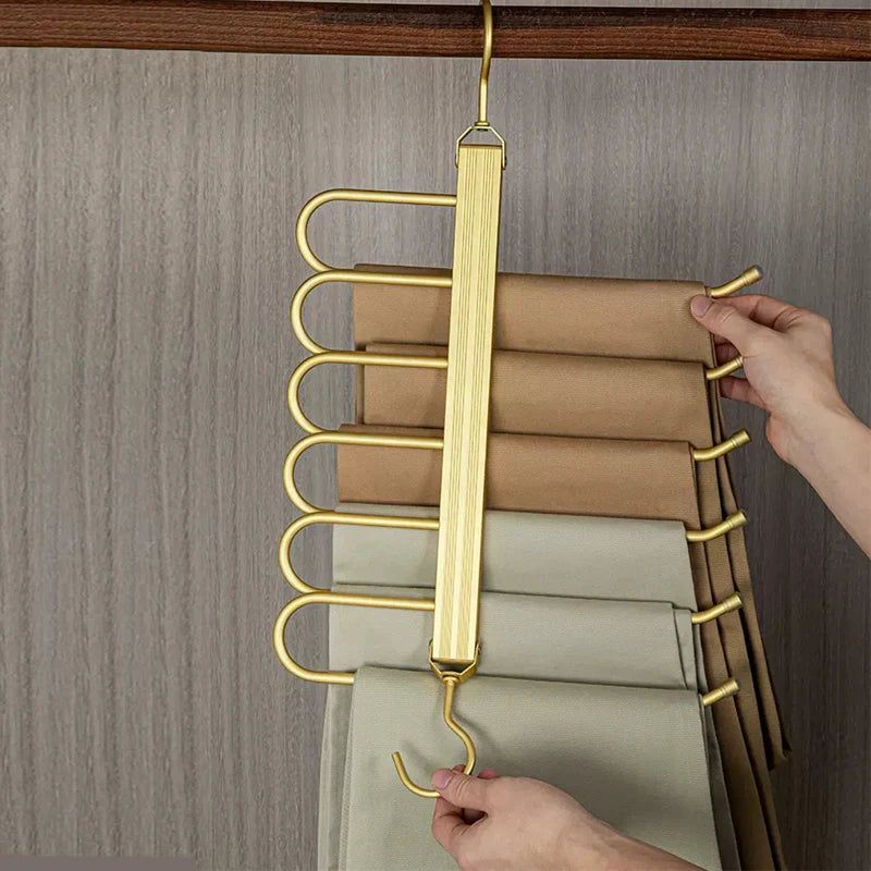 ChandeliersDecor.com-Drying Racks & Hangers-Trousers 6 in 1 Folding 360° Rotatable Aluminium Alloy Hangers