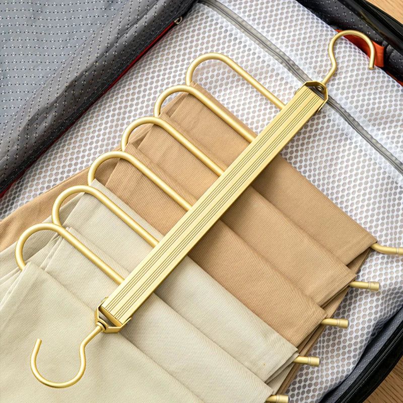 ChandeliersDecor.com-Drying Racks & Hangers-Trousers 6 in 1 Folding 360° Rotatable Aluminium Alloy Hangers
