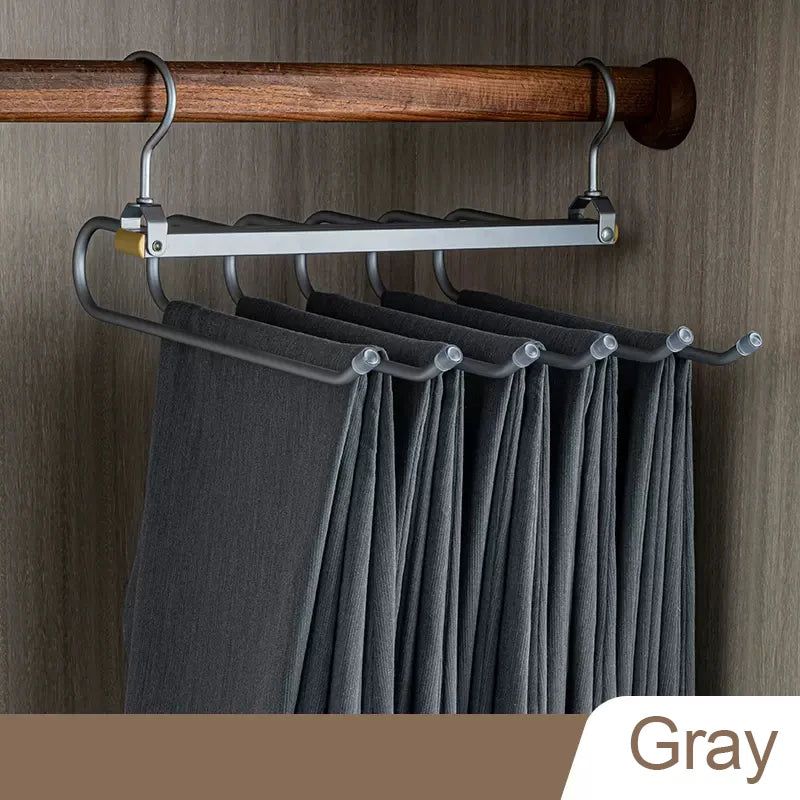 ChandeliersDecor.com-Drying Racks & Hangers-Trousers 6 in 1 Folding 360° Rotatable Aluminium Alloy Hangers