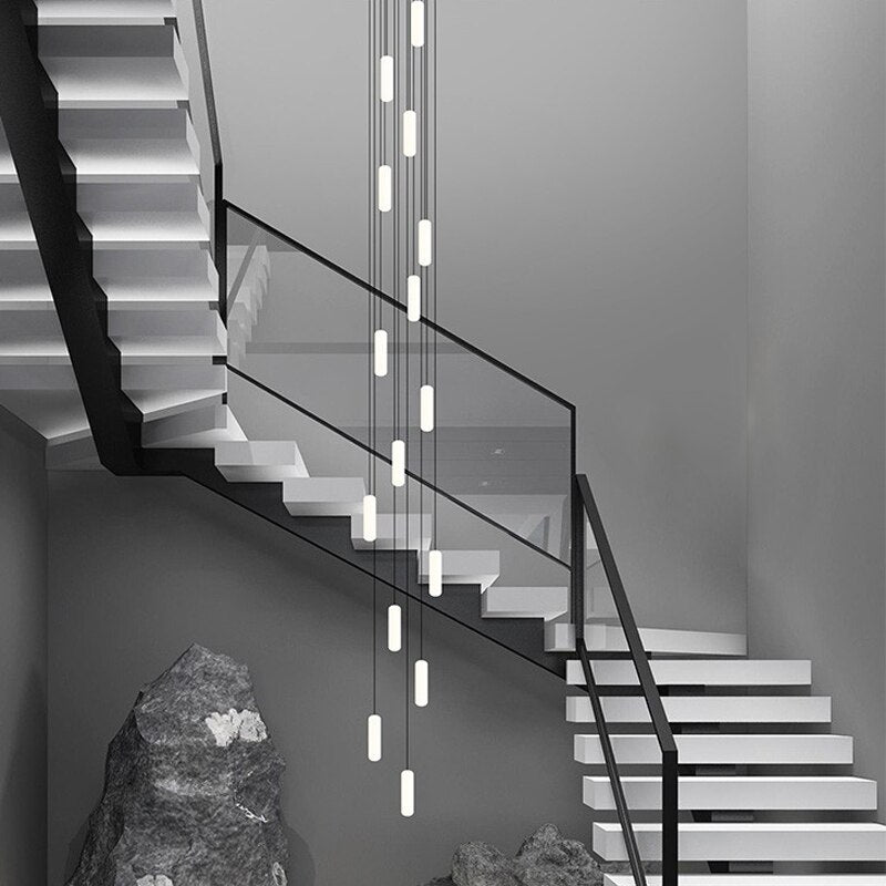 ChandeliersDecor.com-Staircase Chandelier-Tubes: Staircase Chandelier - Exquisite Lighting Solution