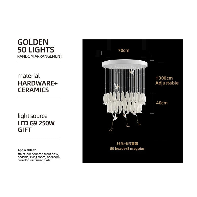 ChandeliersDecor.com-Chandeliers-Tulip Spiral Ceramic Chandelier Lighting