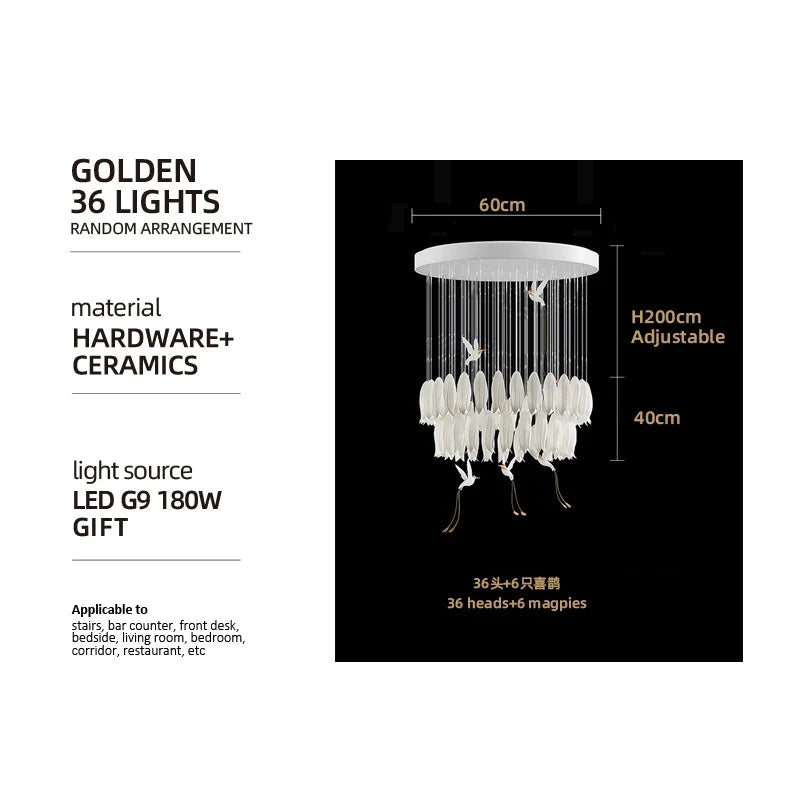 ChandeliersDecor.com-Chandeliers-Tulip Spiral Ceramic Chandelier Lighting