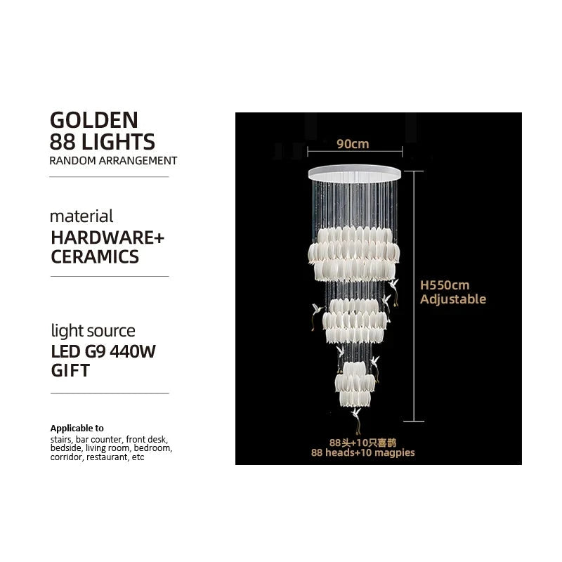 ChandeliersDecor.com-Chandeliers-Tulip Spiral Ceramic Chandelier Lighting