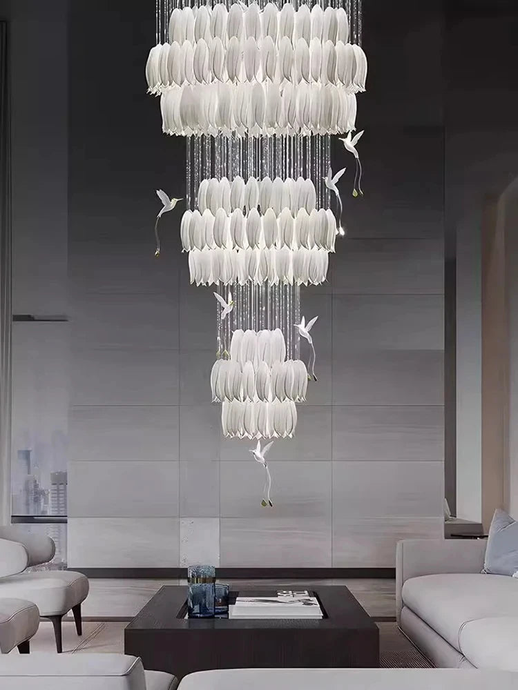 ChandeliersDecor.com-Chandeliers-Tulip Spiral Ceramic Chandelier Lighting