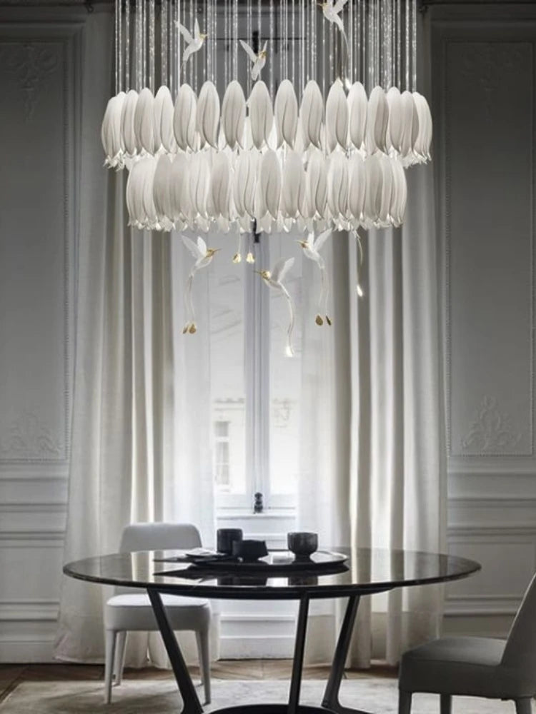 ChandeliersDecor.com-Chandeliers-Tulip Spiral Ceramic Chandelier Lighting