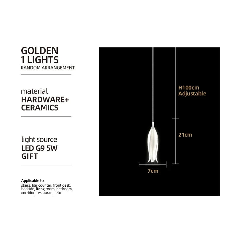 ChandeliersDecor.com-Chandeliers-Tulip Spiral Ceramic Chandelier Lighting