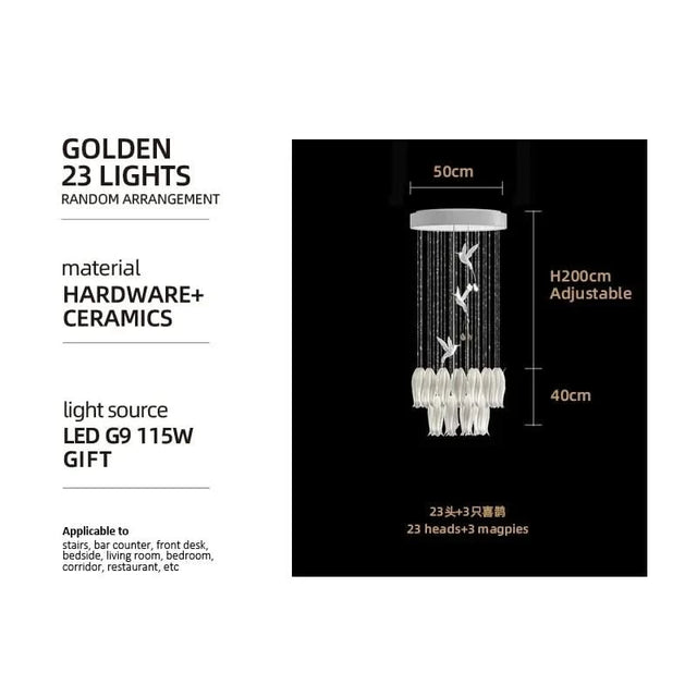 Tulip Spiral Ceramic Chandelier Lighting-ChandeliersDecor.com