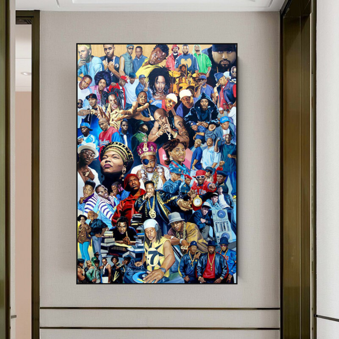 ChandeliersDecor.com-Musicians Wall Art-TuPac Biggie Smalls Poster: Hip Hop Legends Canvas Wall Art