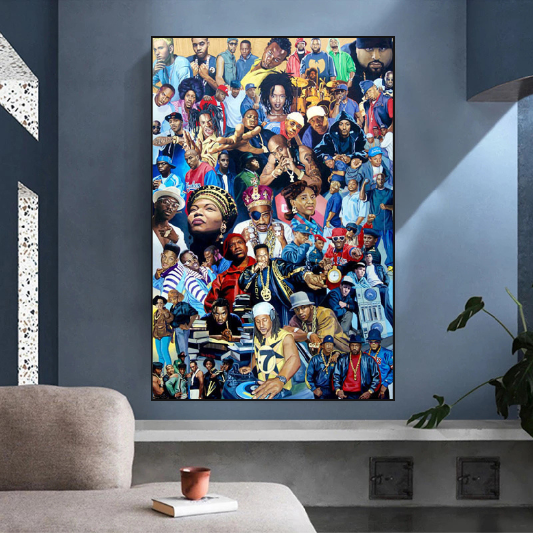 ChandeliersDecor.com-Musicians Wall Art-TuPac Biggie Smalls Poster: Hip Hop Legends Canvas Wall Art