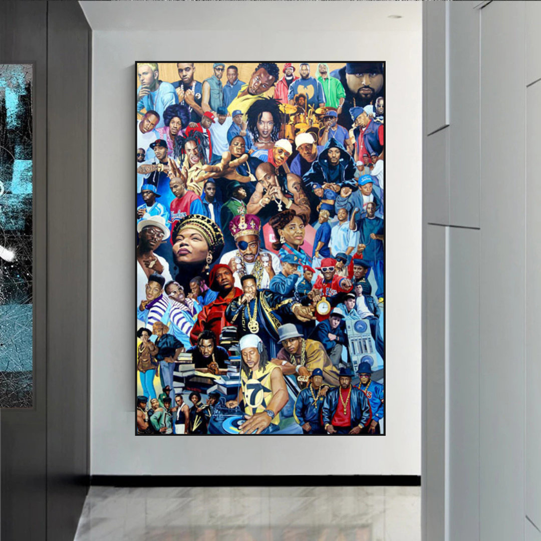 ChandeliersDecor.com-Musicians Wall Art-TuPac Biggie Smalls Poster: Hip Hop Legends Canvas Wall Art