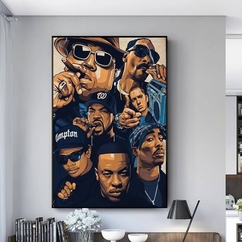ChandeliersDecor.com-Musicians Wall Art-Tupac Poster: Gang Wall Art of Tupac and Biggie Smalls