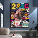 ChandeliersDecor.com-Musicians Wall Art-TuPac Rapper Canvas Wall Art: Unique & Vibrant Designs