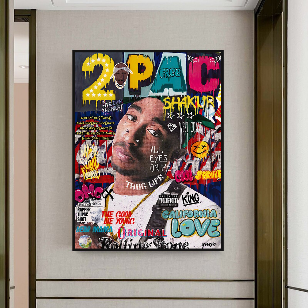 ChandeliersDecor.com-Musicians Wall Art-TuPac Rapper Canvas Wall Art: Unique & Vibrant Designs
