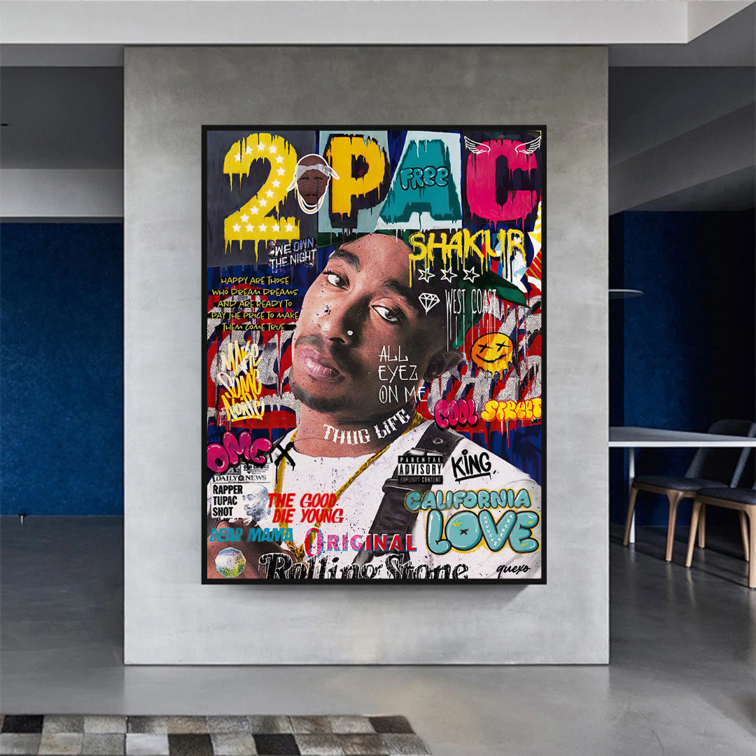 ChandeliersDecor.com-Musicians Wall Art-TuPac Rapper Canvas Wall Art: Unique & Vibrant Designs