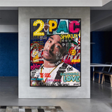 ChandeliersDecor.com-Musicians Wall Art-TuPac Rapper Canvas Wall Art: Unique & Vibrant Designs