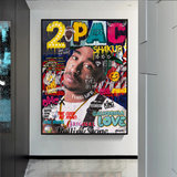 ChandeliersDecor.com-Musicians Wall Art-TuPac Rapper Canvas Wall Art: Unique & Vibrant Designs