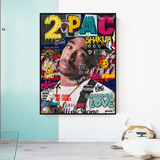 ChandeliersDecor.com-Musicians Wall Art-TuPac Rapper Canvas Wall Art: Unique & Vibrant Designs