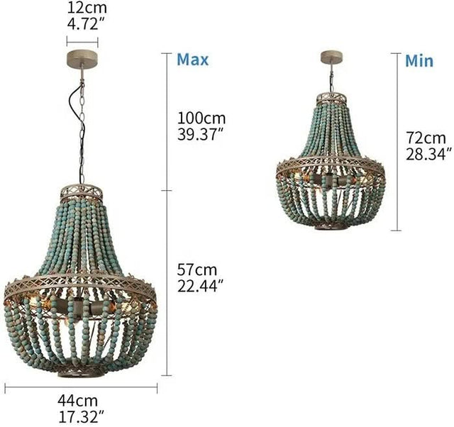 Turquoise Enclosed Chandelier – Mediterranean Retro Pendant Light-ChandeliersDecor.com