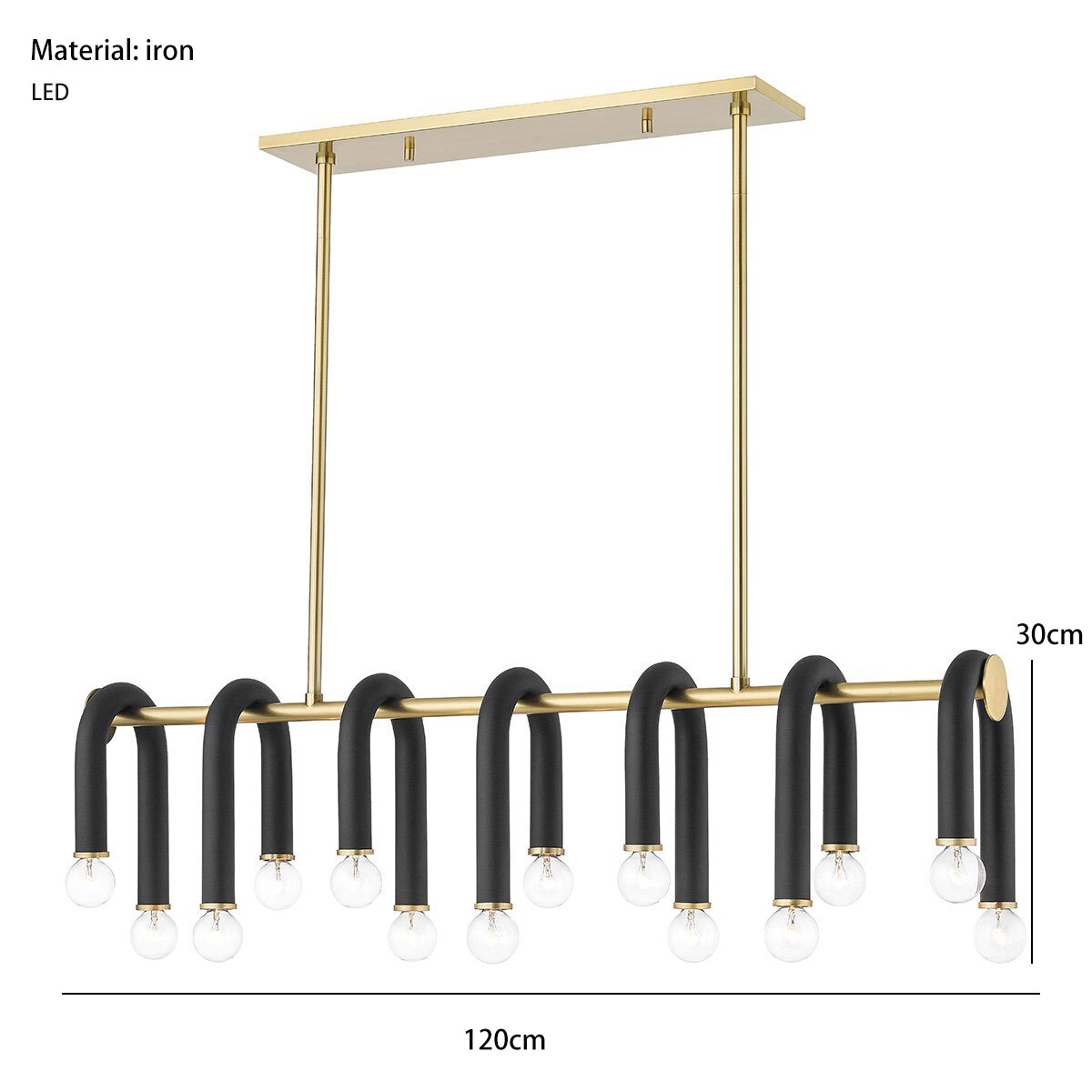 ChandeliersDecor.com-Chandeliers-U Shape Tube Chandelier - Exclusive Lighting Fixture