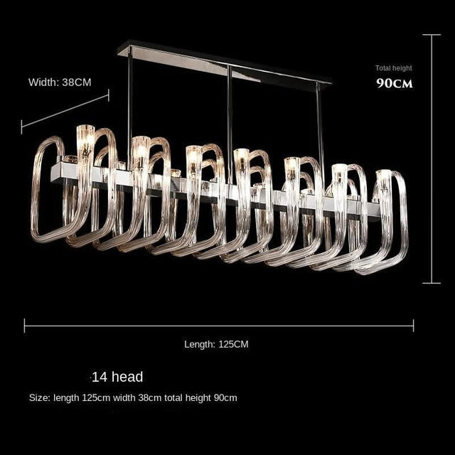 U Shaped Glass Italian Lustre Art Pendant Chandelier-ChandeliersDecor.com