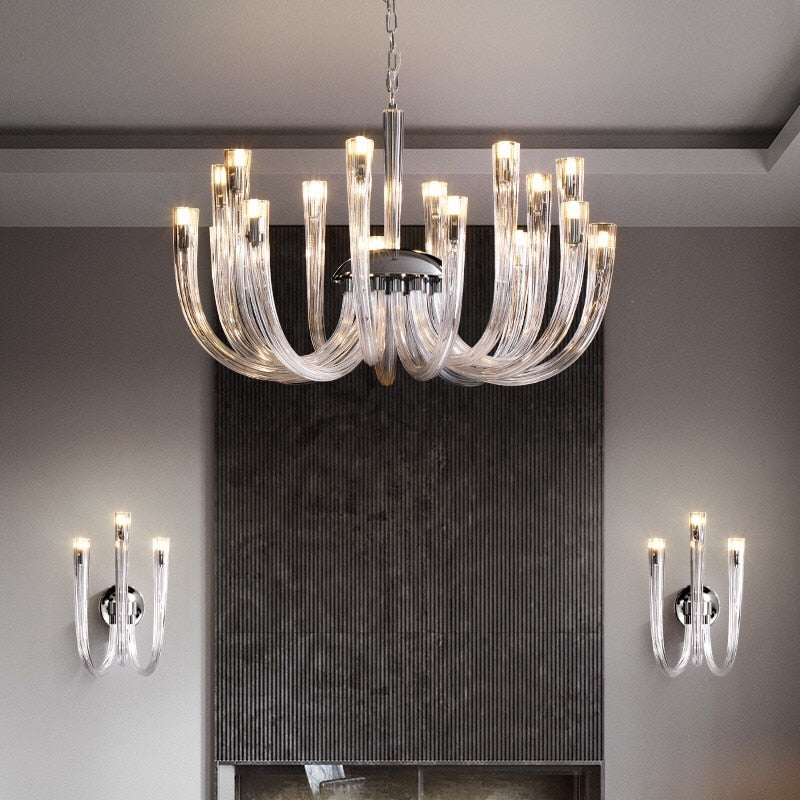 ChandeliersDecor.com-Chandeliers-U Shaped Glass Italian Lustre Art Pendant Chandelier