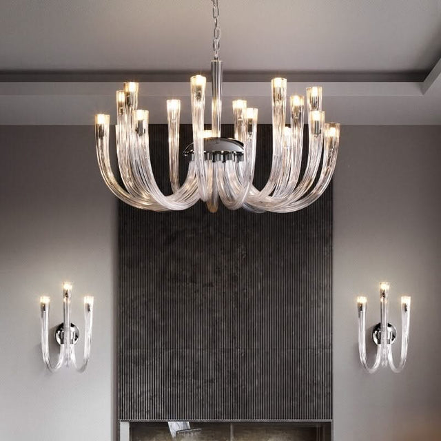 U Shaped Glass Italian Lustre Art Pendant Chandelier-ChandeliersDecor.com