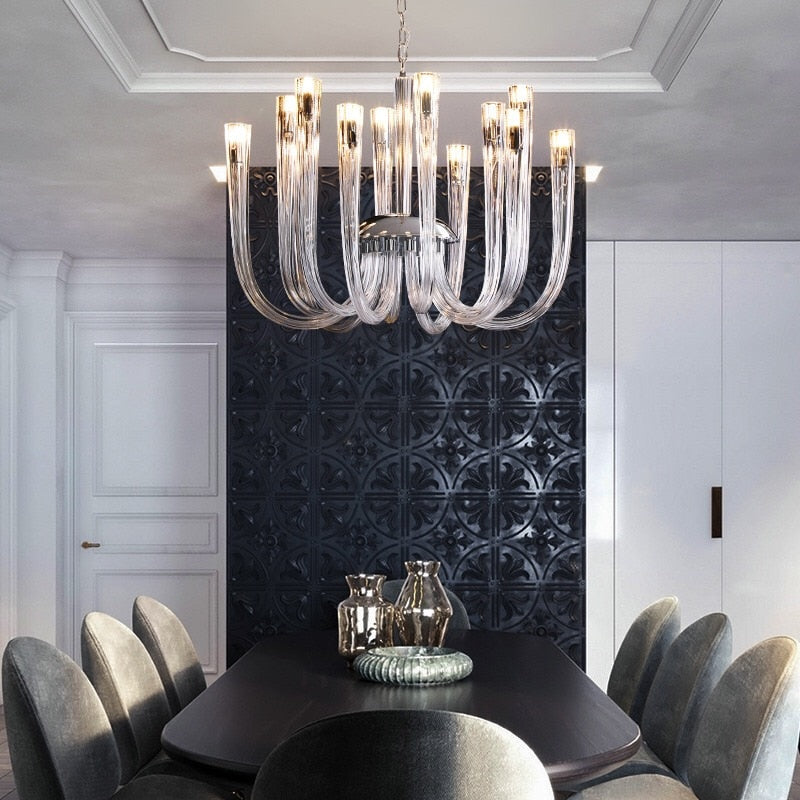 ChandeliersDecor.com-Chandeliers-U Shaped Glass Italian Lustre Art Pendant Chandelier