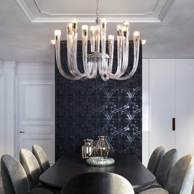 U Shaped Glass Italian Lustre Art Pendant Chandelier-ChandeliersDecor.com