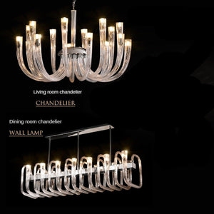 ChandeliersDecor.com-Chandeliers-U Shaped Glass Italian Lustre Art Pendant Chandelier