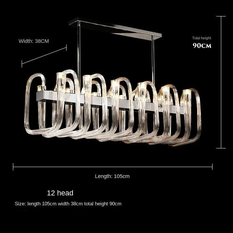 ChandeliersDecor.com-Chandeliers-U Shaped Glass Italian Lustre Art Pendant Chandelier